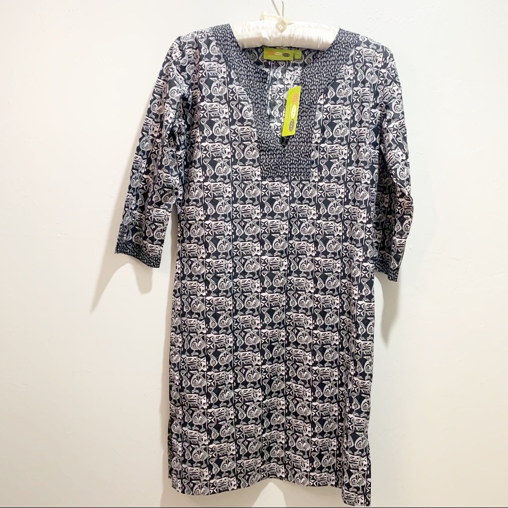 Printed Navy and White Women’s Shift Dress